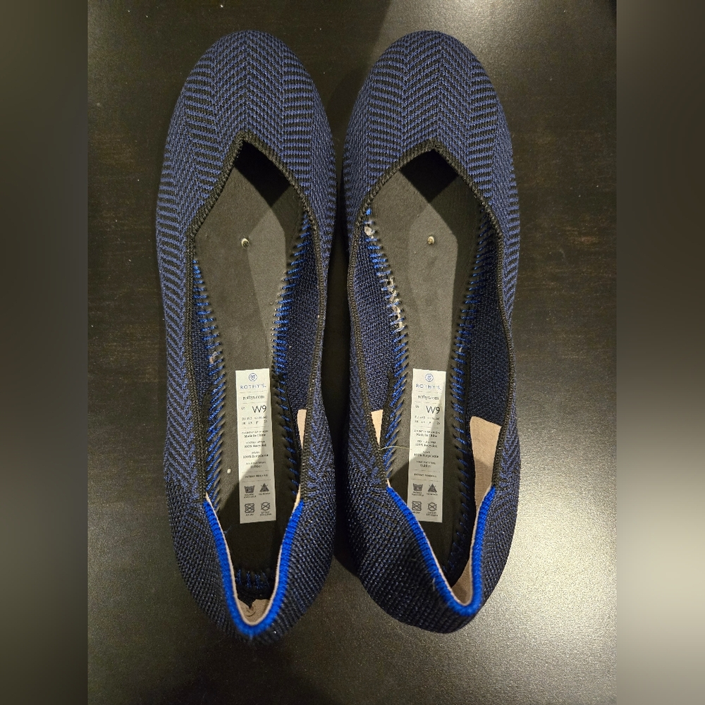 Rothy's Blue & Black Flats - EUC